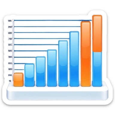bar chart with rising columns sticker