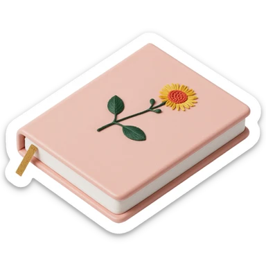 pretty floral embroidered hardcover journal sticker