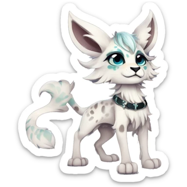 Cool cute Kawaii edgy fantasy shiny animal  fursona Fionbri vernid by griffsnuff & LiLaiRa & Falvie full body sticker