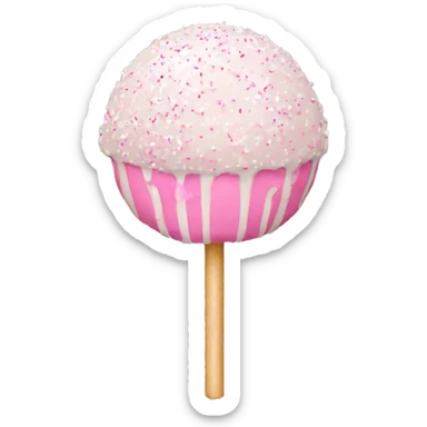 Pink cake pop with white sprinkles plain sticker