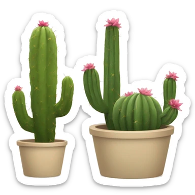 Cactus in a beige planter sticker
