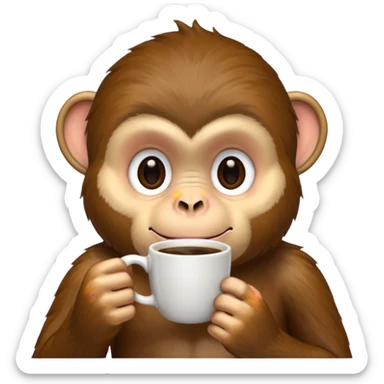 profile monkey sipping coffee  sticker