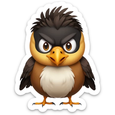 A angry common myna bird cute emoji sticker