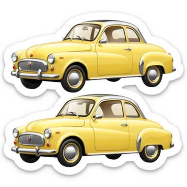 light yellow small retro car sticker