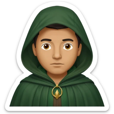man waring dark green cloak like in the traitors tv show sticker