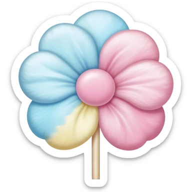 Colorful Chinese cotton candy flower art sticker