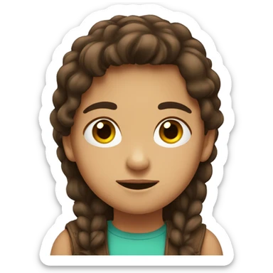 A girl with brown hair and Mexican boy sticker