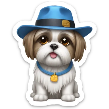 shi tzu with hat sticker