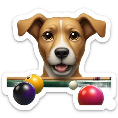 Dog playing pool  sticker
