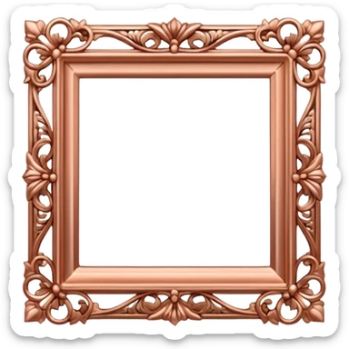  ornate vintage keepsake square rose gold frame sticker