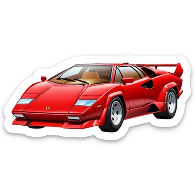 red Lamborghini Countach sticker
