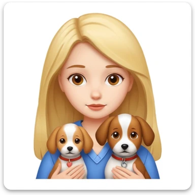 girl and dog posing cute sticker