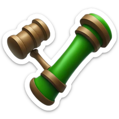 Green AI judge with hammer sticker