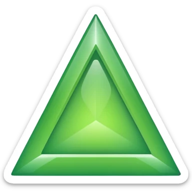 A green upside down triangle sticker