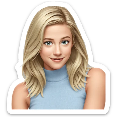 blonde girl in sleeveless sweater sticker