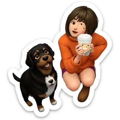 cozy indoor moment with dog sticker