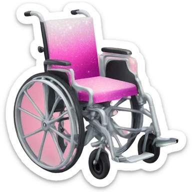 Pink ombre wheelchair with glitter  sticker