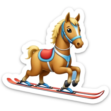 Horse on skis sticker