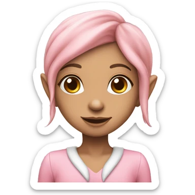  Girl Christmas elf pink sticker