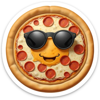 Pizza with black sunglasses sticker