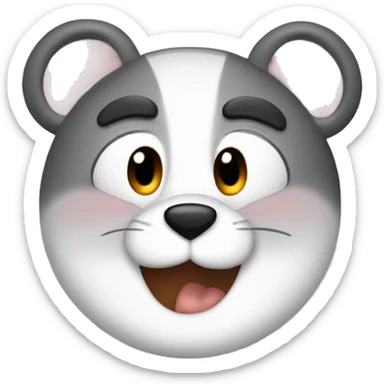 Crea un ratos con cara de bravo sticker