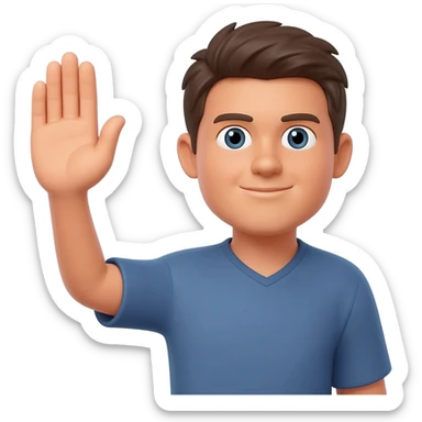 Persona levantando la mano derecha como pidiendo su turno, algo como este: 🙋 sticker