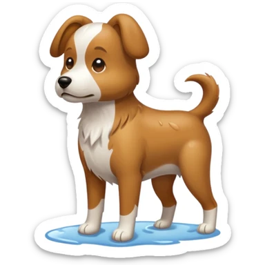 Dog peeing sticker