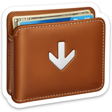 wallet with a check mark sticker