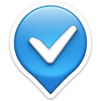 Blue tick sticker
