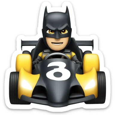 batman in a racing car sticker