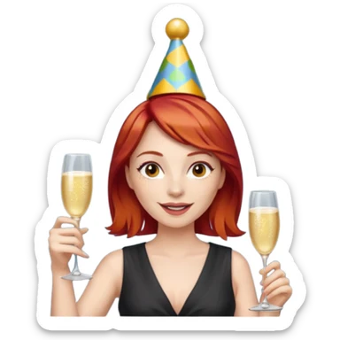 woman with red hair celebrating a win sticker
