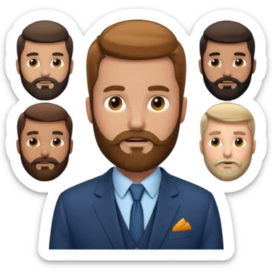 suit man,beard,different suit color,expression. sticker
