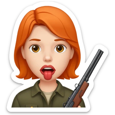 Shotgun in mout sticker