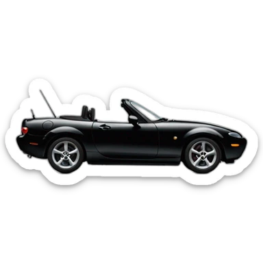 Mazda mx5 premier génération ,noir jante rouge sticker