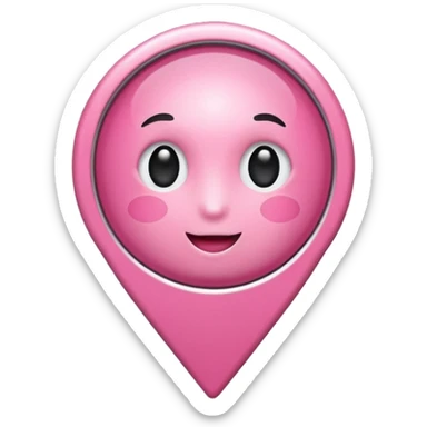 create a cute pink location pin without faces in the middle and not heart shaped  sticker