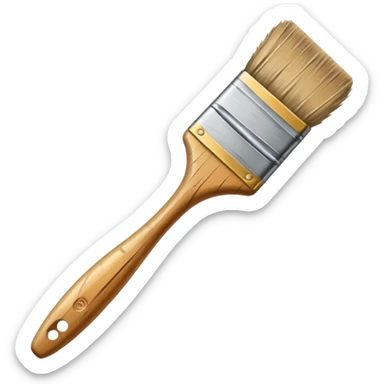 create an old art paintbrush with scretches on it sticker