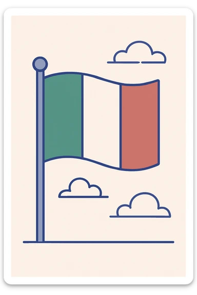 Italian flag, simple and clear, green white and red vertical stripes sticker