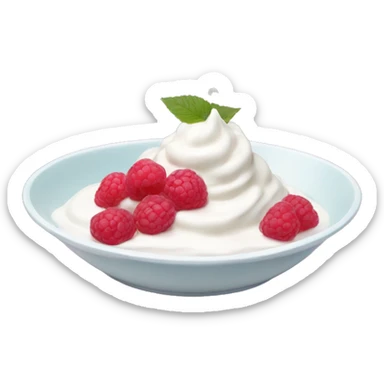 plate of yogurt and raspberries sticker