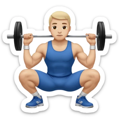 Guy squating without a dumbell sticker