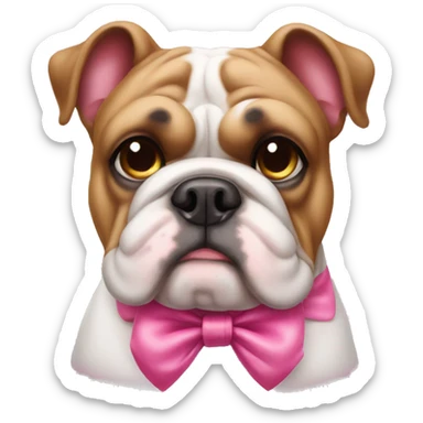 Bulldog with pink bow  sticker