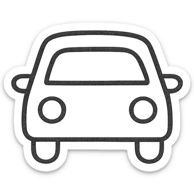 hand-drawn outlined car icon sticker