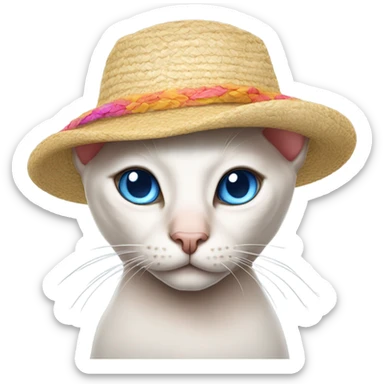 Hairless cat wearing a sunhat sticker