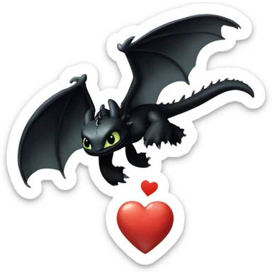 How to train your dragon toothless wit heart sticker