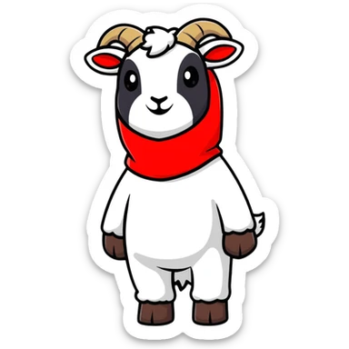 goat wearing red balaclava sticker