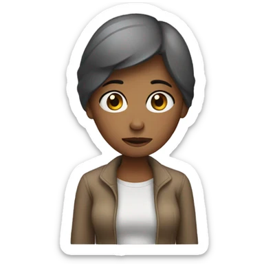 lonely woman on iphone sticker