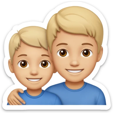 two kids light skin sticker