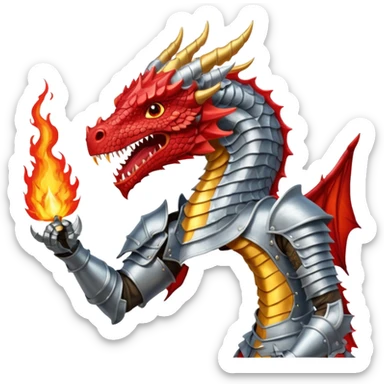 Caballero peleando contra dragón sticker