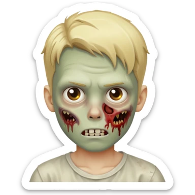 Create a zombie blonde boy sticker