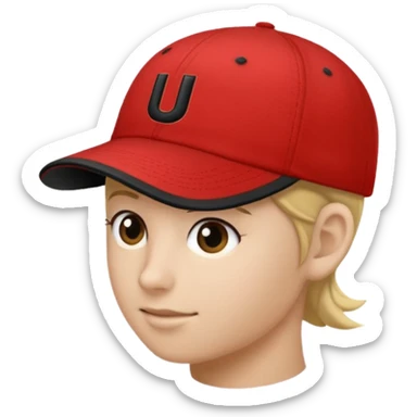 I need this emoji 🧢 changed to red with a black U on it  sticker