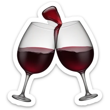 red wine clinking each other sticker